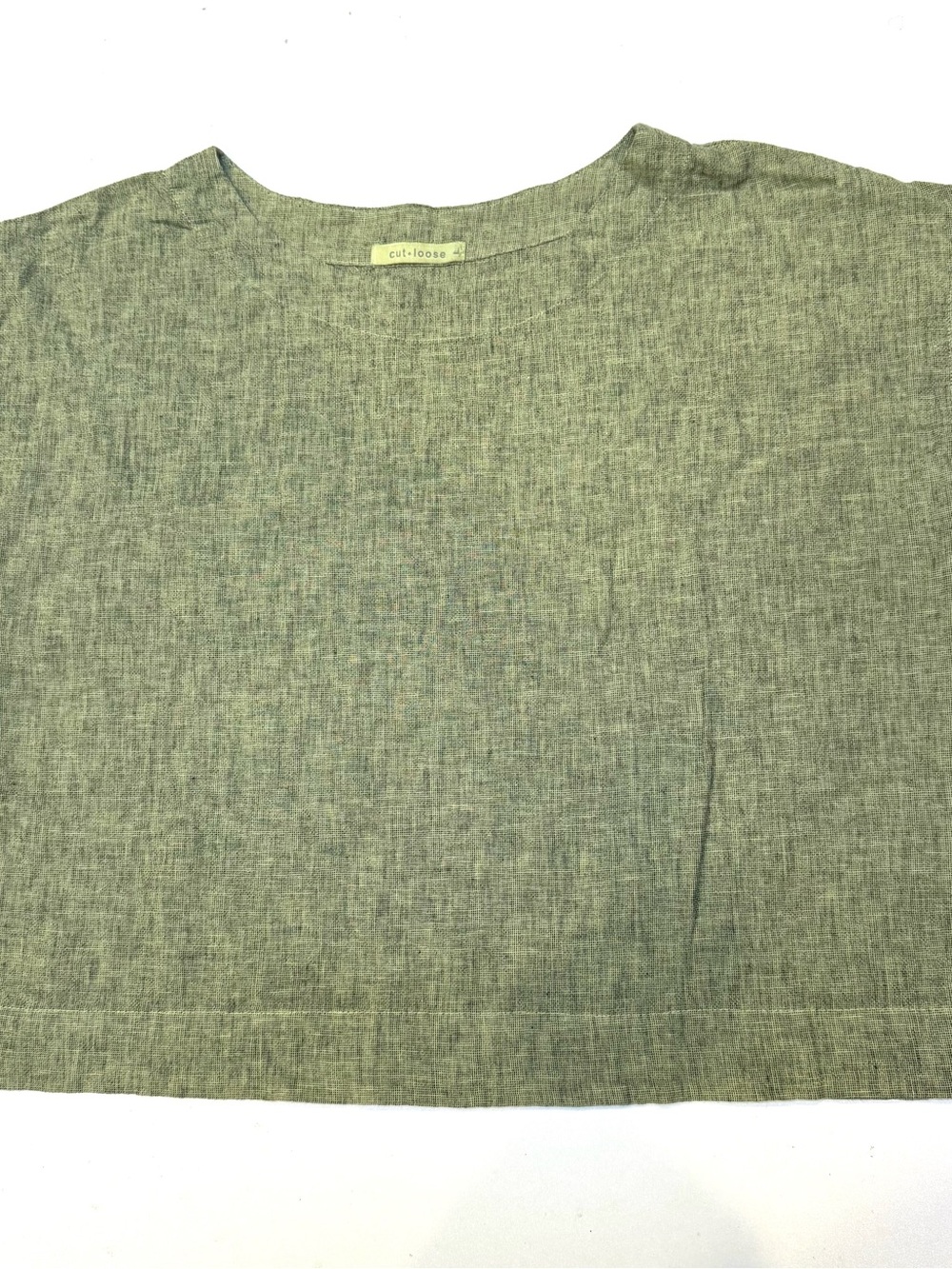 cut loose Olive Green Linen-Blend Girls Top